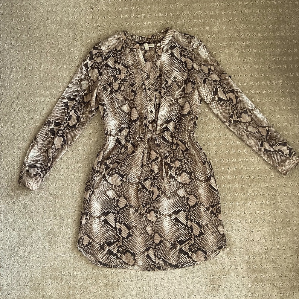Stunning Banana Republic Heritage Collection Snake Print Shirt Dress, Size 6